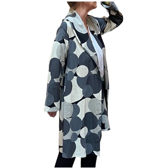 Bryn Walker Big Dot Print Open Front Art To Wear Lightweight Jacket Women Small - Picture 4 of 16